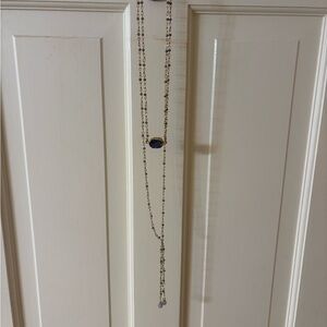 Druzy Necklace Grey Stone Gold Chain